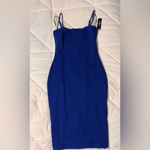 Blue slit mid dress